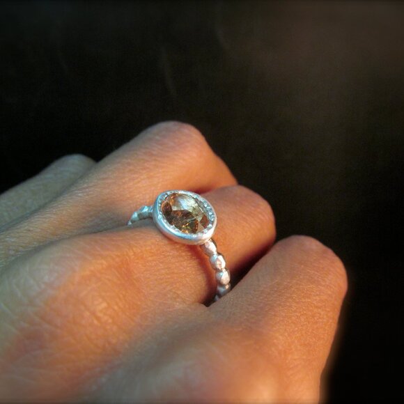 Tourmaline ring. 14K yellow gold ring with Yellow/Orange Tourmaline. UNIQUE - Picture 3 of 14